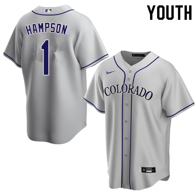 Nike Youth #1 Garrett Hampson Colorado Rockies Baseball Jerseys Sale-Gray